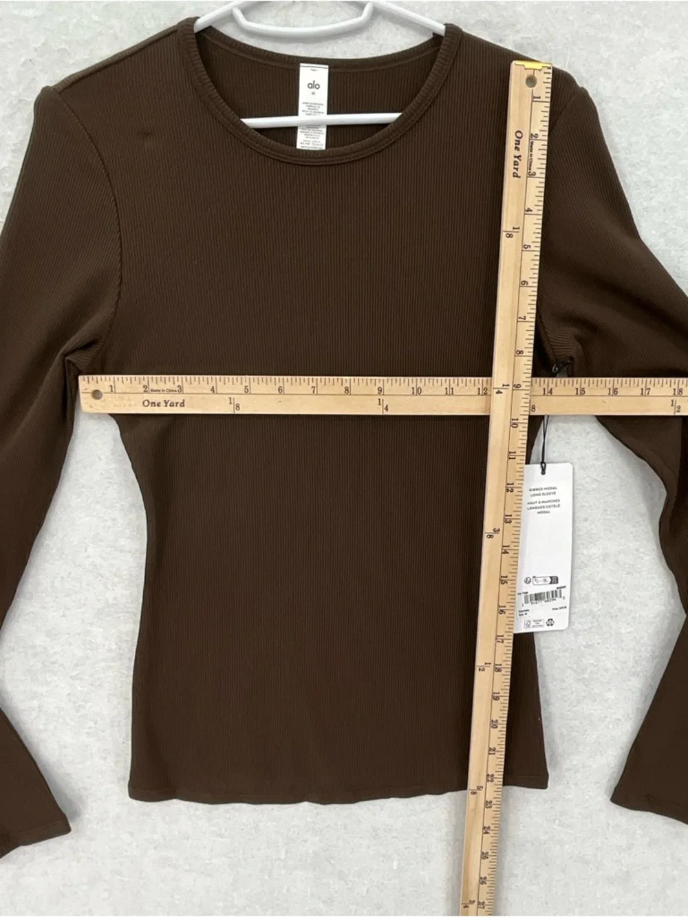 NWT Alo Yoga Ribbed‎ Modal Long Sleeve Expresso Medium
